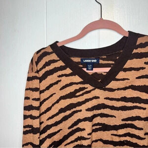 Hand cropped Zebra striped sweater size large